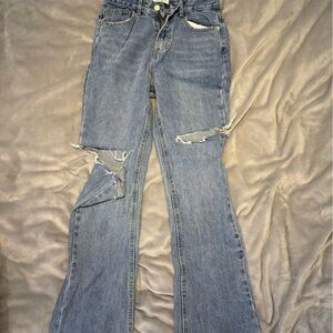 Ripped and Flared Women Jeans